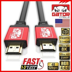 8K HDMI 2.1 UHD Cable HDTV 3D 2160P HDR 120Hz 48Gbps Dolby HDCP 2.2 RGB 4:4:4