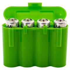 6 GREEN AA AAA BATTERY BATTERY PLASTIC STORAGE CASE HOLDER BOX USA SHIP