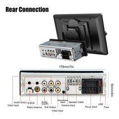 10.4″ Single Din Touch Screen Stereo Bluetooth Radio Apple/Android Carplay+CAM