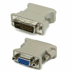 DVI-I Male Dual-Link 24+5 to VGA Female DE-15 Video Monitor Adapter Converter US
