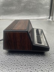 Vintage Retro Wood Grain Miniature Spartus Alarm Clock Hong Kong Red LED
