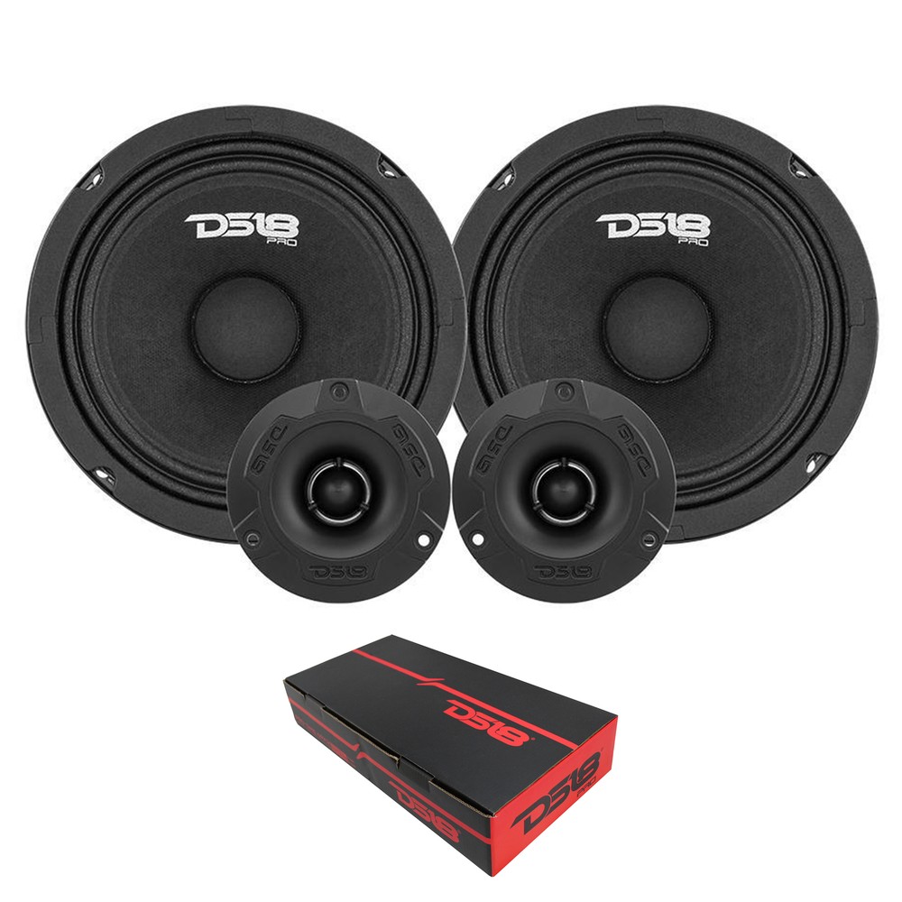 DS18 6.5″ 1200W 4-Ohm Midrange Loudspeaker Speaker & Bullet Tweeter PRO-GM6.4PK2