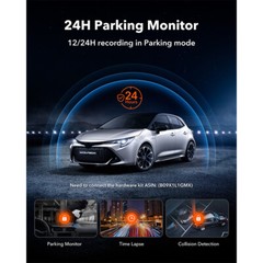 10in Dual Lens Car DVR Mirror Dash Cam Recorder Rear View Camera Parking Monitor