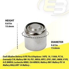 Exell Battery A1PX Battery Compatible With Mallory BMR50 EPX1 H-P MR50 RM-1N RM1