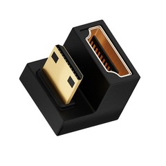 8K U Shaped Mini HDMI To HDMI Adapter UHD Up Angle Mini HDMI Male To HDMI Female