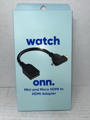 Onn. Mini and Micro HDMI to HDMI Adapter Black