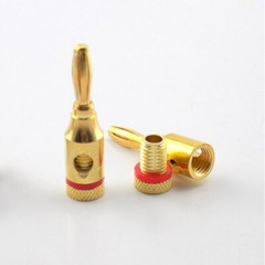 Gold Plated 4MM Banana Plug Musical Audio Speaker Cable Jack Amp HiFi Connectors