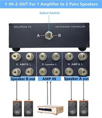 P2 21-IN-12-OUT Amplifier Speaker Switcher – 2-in-1 Audio Selector Splitter