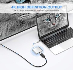 USB C to HDMI Adapter, 4K HDMI to USB-C Adapter with 60W PD & USB 3.0 Port Multi