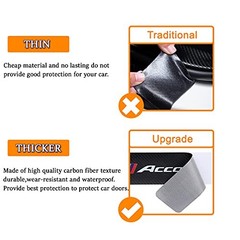 4PCS Carbon Fiber & Textured Leather Car Door Sill Protectors, Compatible with