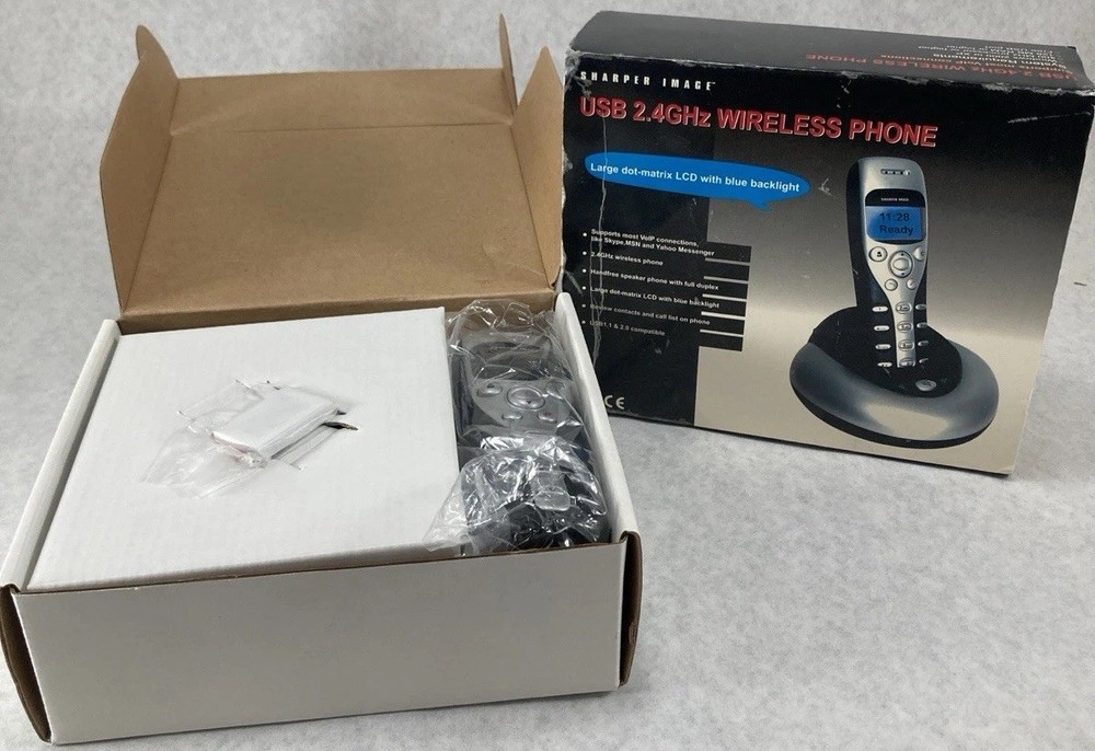 Rare USB 2.4GHz Sharper Image Wireless Phone With Base