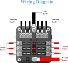 6 Way Blade Fuse Block With Ground Bus & LED Indicators 12V 24V Auto Marine RV