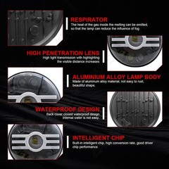 New Pair 7in Round Led Headlights High Low Beam Fit 2003-2007 Jeep Liberty