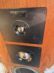 Vintage Set of Two Altec Lansing 508 Speakers TALL HEAVY Woodgrain 41″ AWESOME