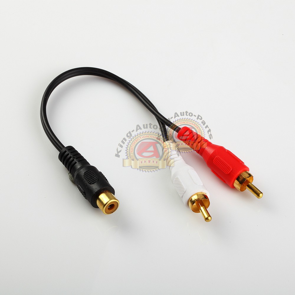 Premium PVC Head RCA Audio Y Cable Adapter Splitter 1 Female to 2 Male Jack