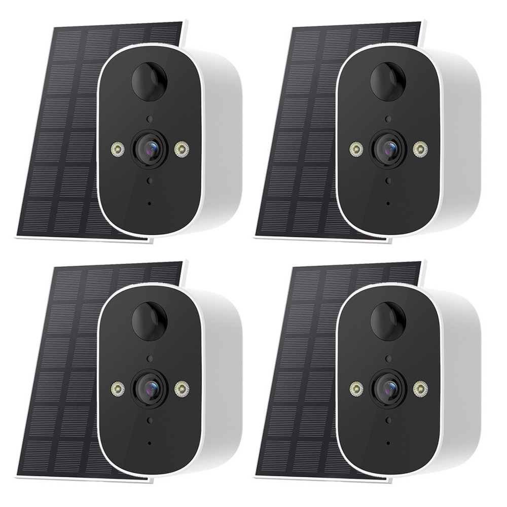 4PCS WiFi Camera Solar Outdoor Wireless Battery Powered Audio Security Camera
