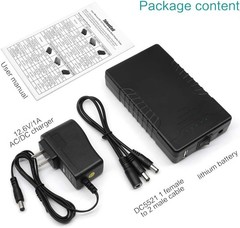 TalentCell Rechargeable 12V 6000mAh/5V 12000mAh DC Output Lithium ion Battery…