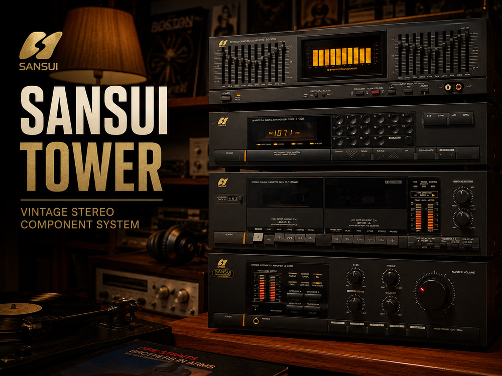 SANSUI TOWER 🌈RaRe🌈 Vintage Stereo Component System