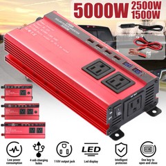 5000W Pure Sine Wave Inverter 12V DC to 110V AC Power Inverter Solar Converter