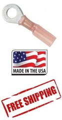 (10) 8 Gauge 3M Heat Shrink Insulated Ring Terminal 5/16 Made in USA 8 Ga
