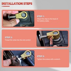 4Pcs Heavy Duty Brass Car Boat Battery Terminal Connector Top Post Cable Clamp