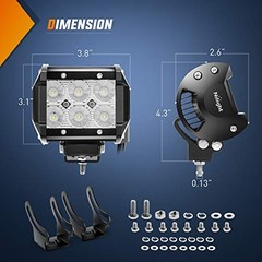 LED Pods 4PCS 18W 1260lm Flood LED Light Bar 4 LED Pods without Wiring Harness