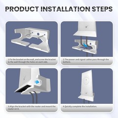 Starlink Mesh V2 Router Wall Mount Holder Stand White Durable ABS Cable Mgmt