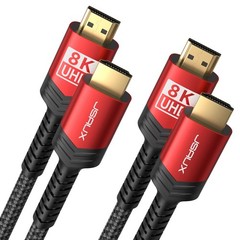 8K HDMI Cable 2.1 2 Pack 6ft, 48Gbps Ultra High Speed HDMI Cable Braided Cord…