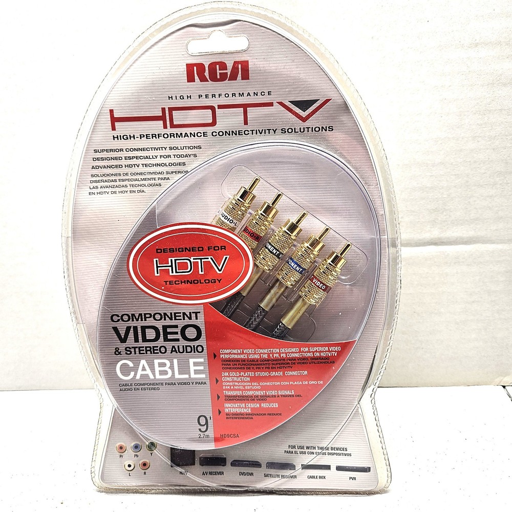 RCA High Performance 24K Gold Plated Component Video & Stereo Audio Cable- NEW