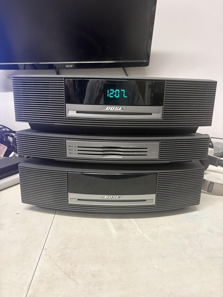 Bose Wave Music System Clock Radio CD AM/FM Gray Multi-CD Changer Lot Of 3 PARTS