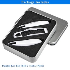 3-Piece Painted Key Cover Key Fob Shell Compatible with Porsche Key White