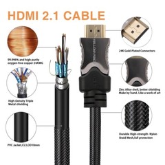 Certificated HDMI 2.1 Cable 100% Real 8K 4K 48Gbps Dolby Vision, HDCP 2.2 HDMI 2