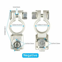 Universal 2 Car Battery Terminal Connector Top Post Positive Negative Heavy Duty
