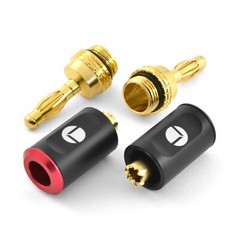 Logico 24K Gold Plated Connectors Audio Banana Plugs Quick Connect (10 Pack)