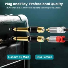 Togconn RCA to 1/4 Inch Adapter 2 Pack, 6.35mm Quarter Inch TS Mono Male to R…