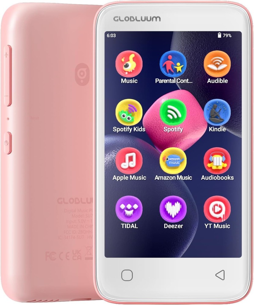 96GB MP3 Player with Bluetooth 5.0 and WiFi Music Player Spotify Audible (PINK)
