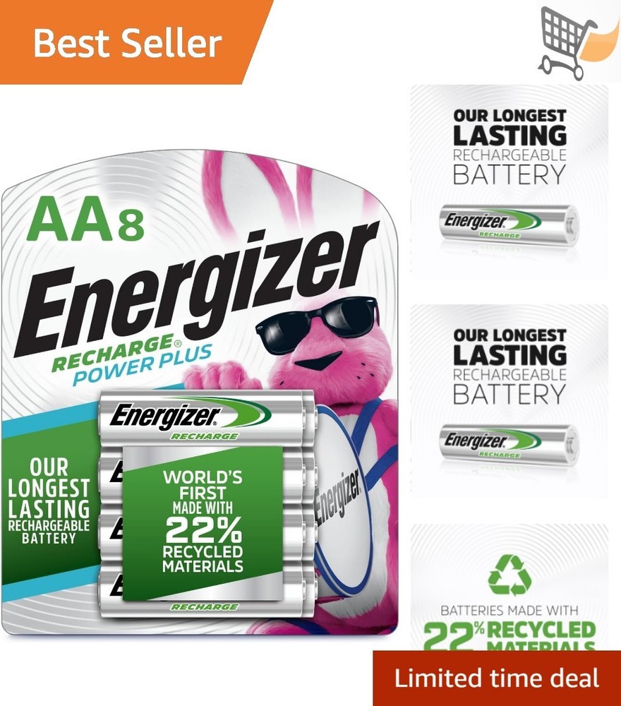 Rechargeable AA Batteries 8 Pack Nimh Household Use Eco-Friendly Leak Proof