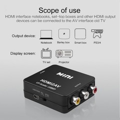 RCA AV to HDMI HD Converter Composite CVBS Audio Video Adapter Wii NES SNES