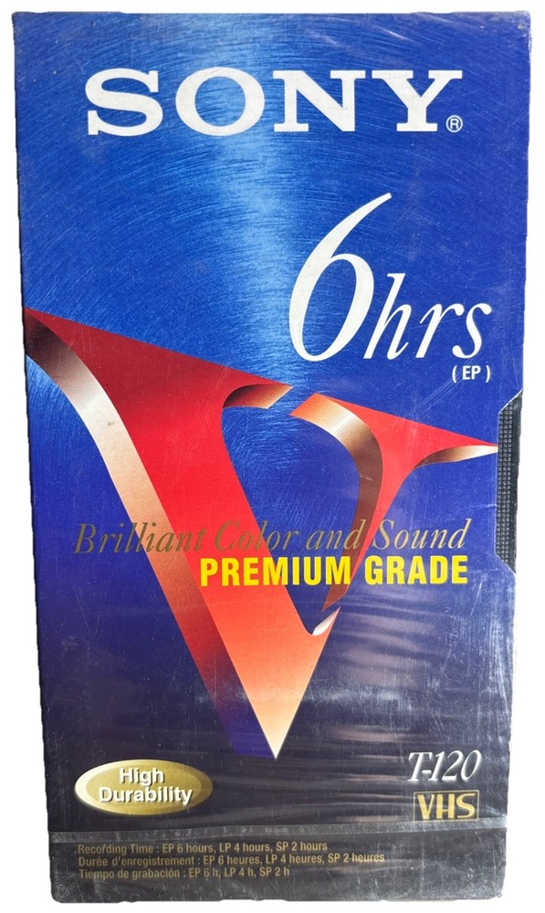Sony T120VF Premium Grade 6 Hr VHS Video Tape Brilliant SEALED—SHIPS IN 24 HOURS