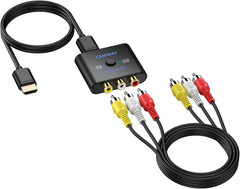 RCA AV to HDMI Adapter 1080P Converter 4:3 16:9 Switch with Cables