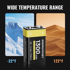 Lot 9V 9 Volt Li-ion USB Rechargeable Batteries 1300mAh Lithium Battery + Cable