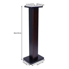 Pair Black Walnut Speaker Stands 36 in (90 cm) Sand-Fillable Bookshelf