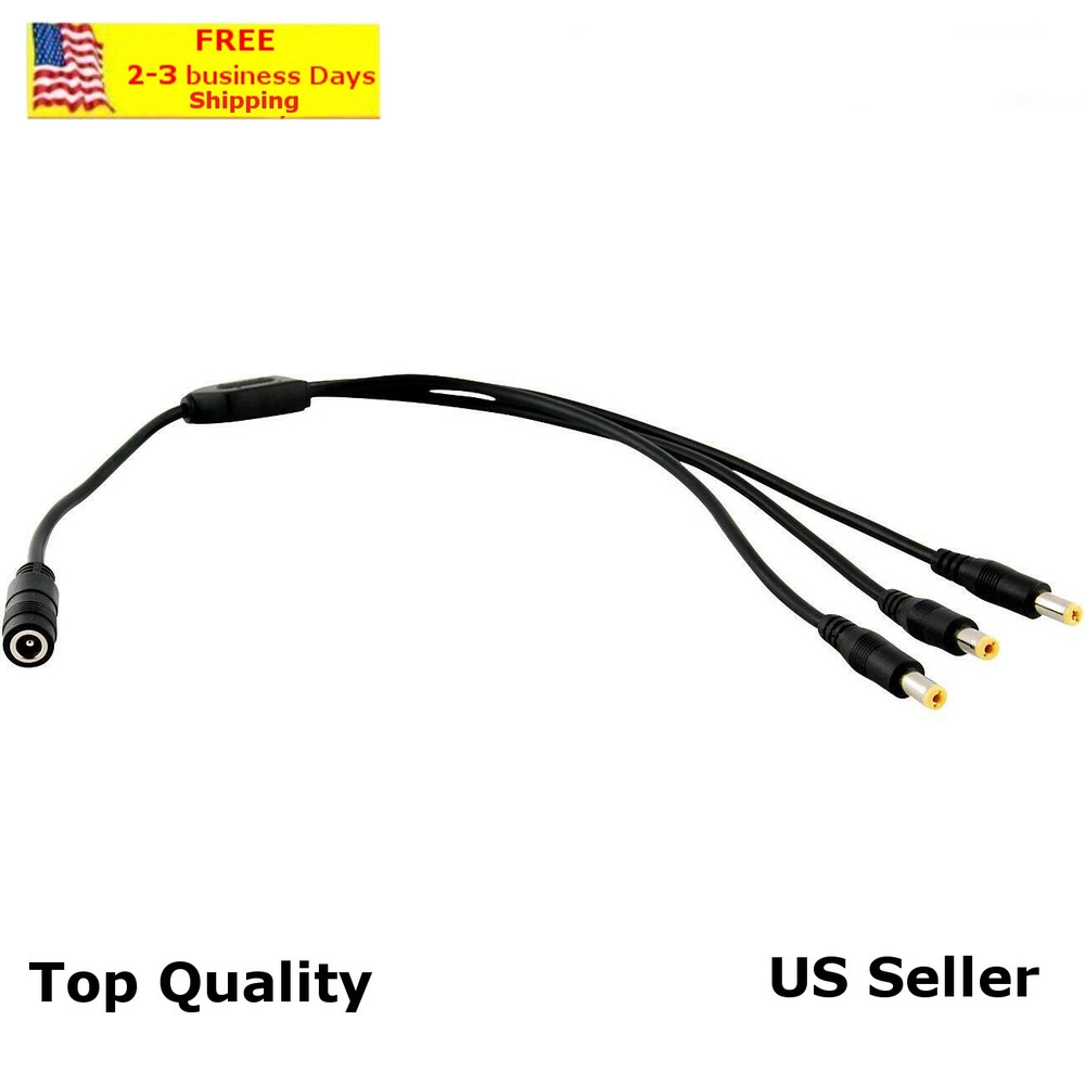 1 : 3 DC Power Splitter Cable Cord 1 Female to 3 Male 4 mm x 1.7 mm Port Pigtals