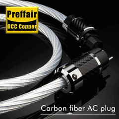 Preffair High Fidelity OCC Copper Conductor Silver Plating Power Cable DIY Plug