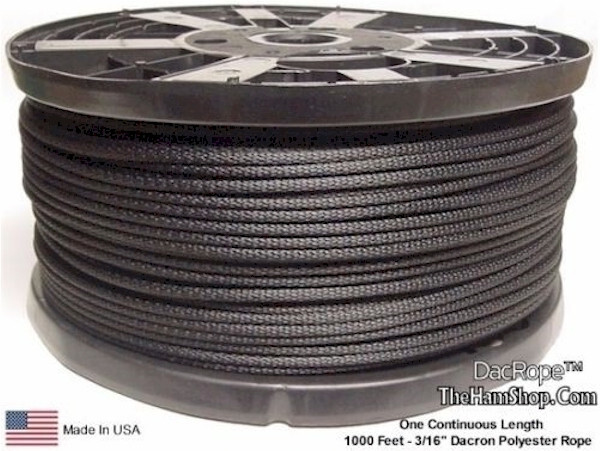 1000′ 3/16″ 100% Dacron Polyester Antenna Support Rope FREE SHIPPING!