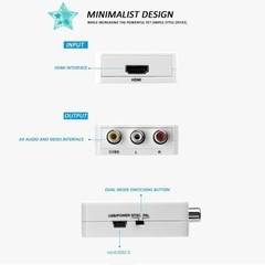 1080P HDMI To AV RCA Audio Video Converter CVBS Adapter for PS3 PS4 DVD PC To TV