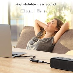 1/4 to 3.5mm Stereo Audio Adapter 1/4″ Female to 1/8″ Male 1ft Long Stereo