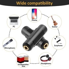 PASOW 3.5mm to Stereo Jack Audio Adapter Female/Female 5 Pack