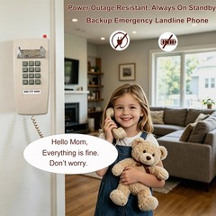 HTMengt Traditional Wall Phone Metal Bell,Classic 2554 Wall Telephone (Hearin…