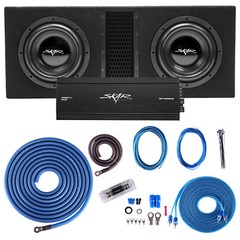 SKAR AUDIO DUAL 10″ 4000 WATT EVL SERIES COMPLETE SUB BASS PACKAGE W/ AMPLIFIER